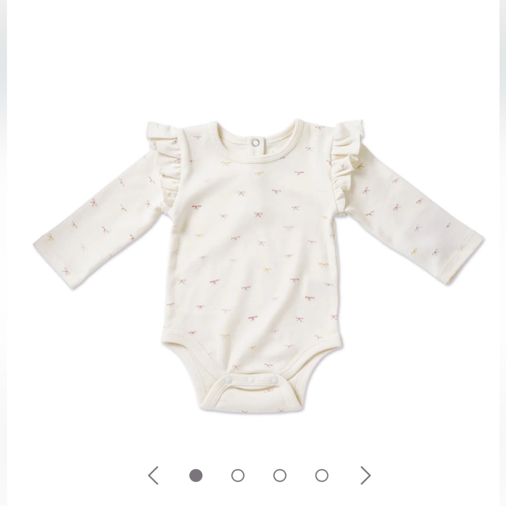 Pehr Flutter Sleeve Bow Bodysuit 3-6